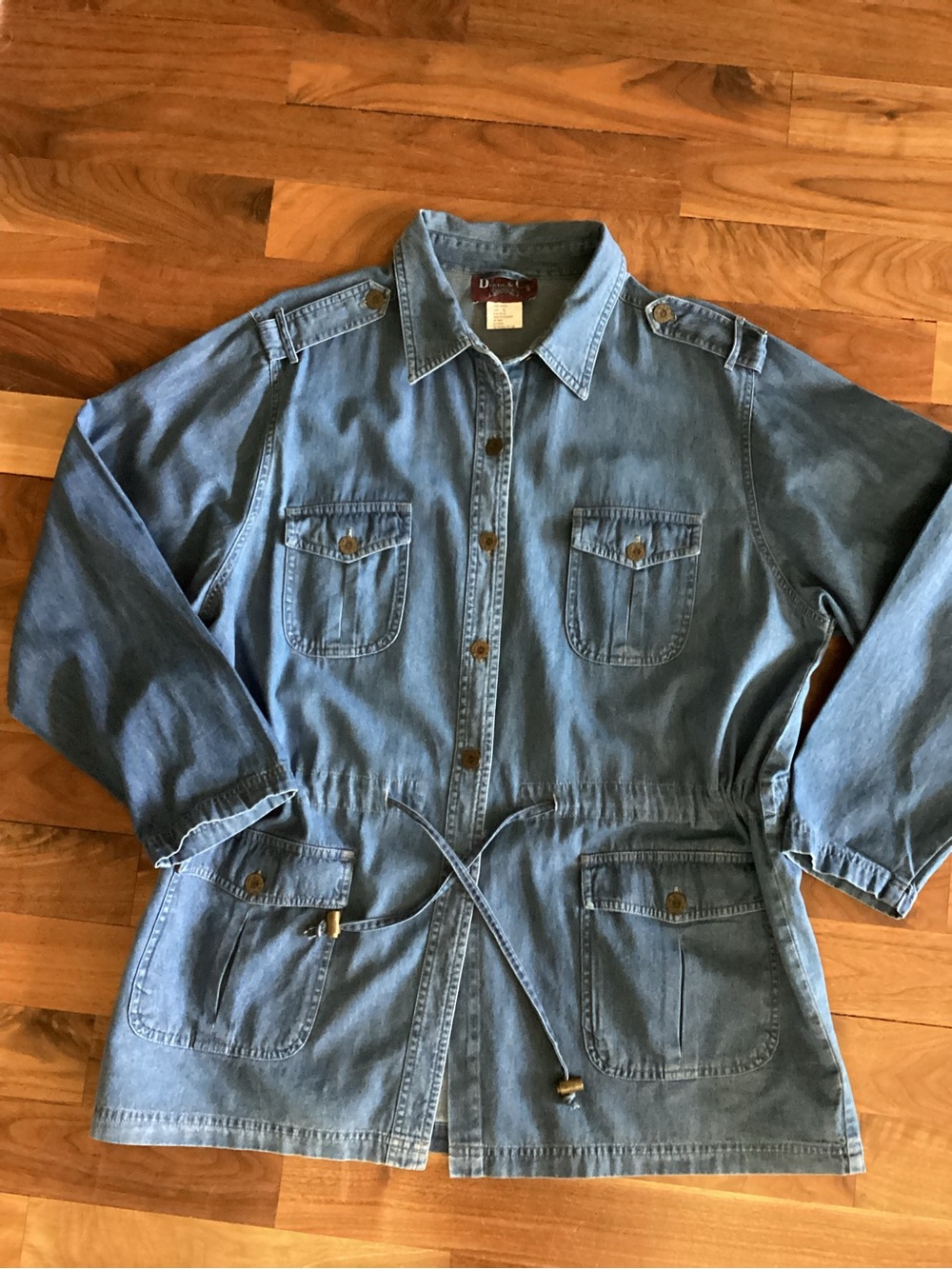 Denim&Co Utility Safari Denim Jacket Vintage 90’s
